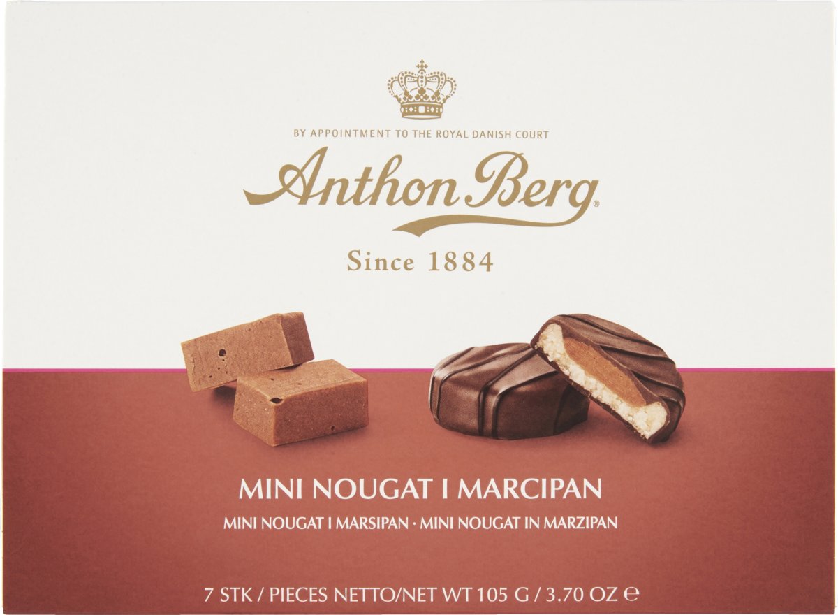 Anthon Berg Mini Nougat I Marcipan 105 G CHOKOLADE VIN MED MERE DK