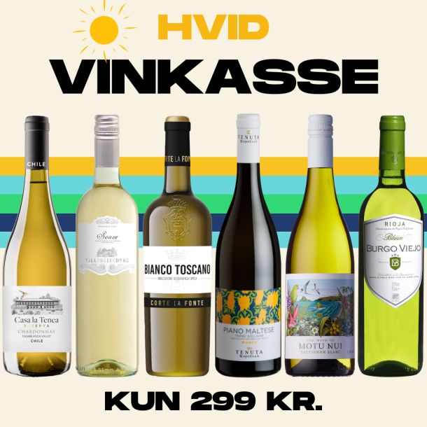 Hvid Vinkasse - 6 flasker KUN 299 kr.