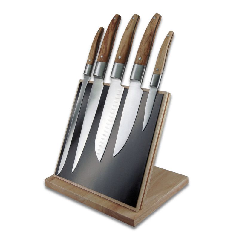 Laguiole Expression Chef Magnetisk knivblok 5 kokkeknive - JULEGAVER - VIN MED MERE