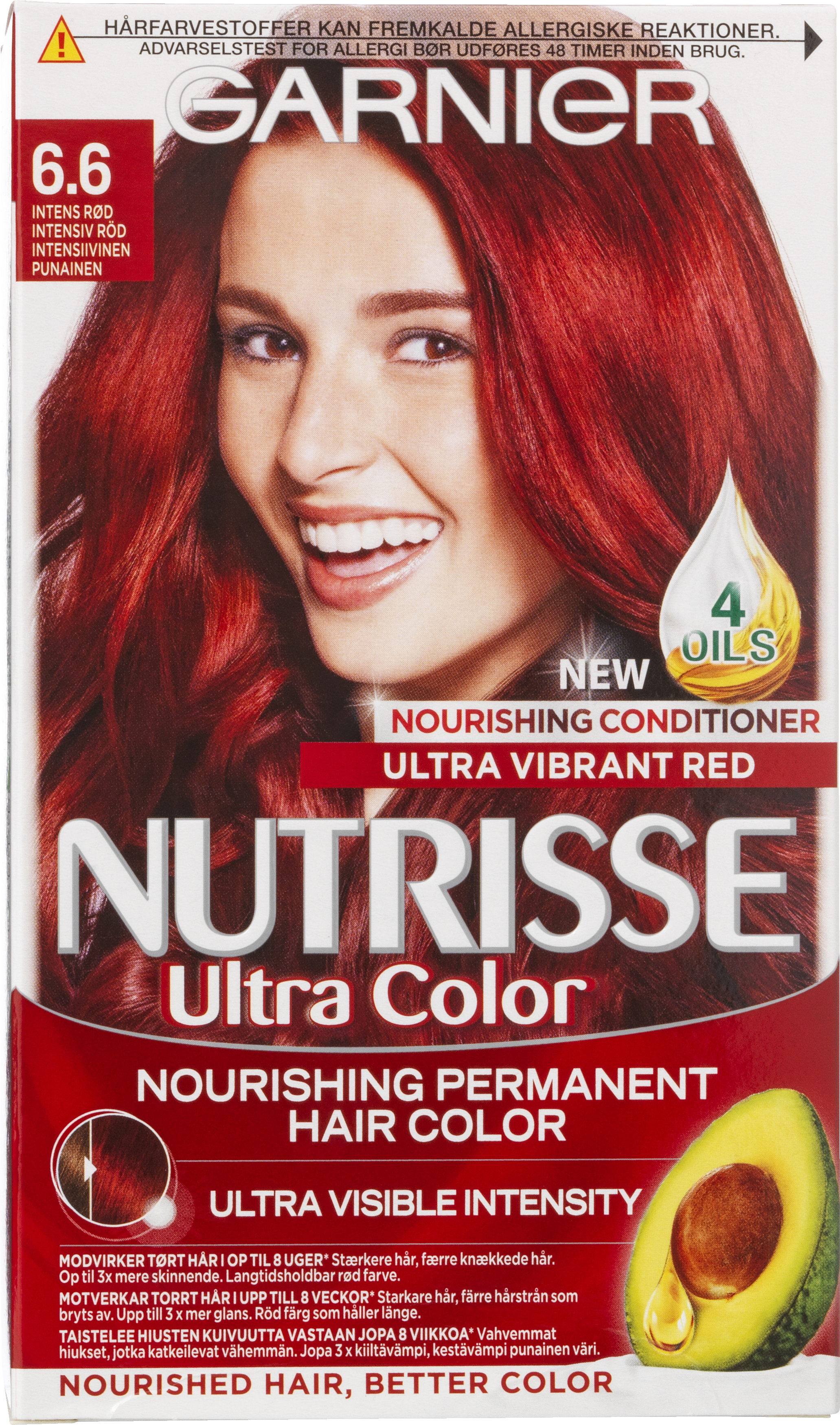 vitalitet unse Stien Garnier Nutrisse Ultra Color 6.6 Intens Rød Hårfarve - HÅRFARVE - VIN MED  MERE .DK