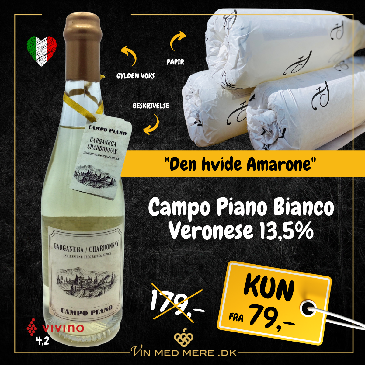 scene metrisk myg Campo Piano Bianco Veronese 13,5% - ITALIENSK HVIDVIN - VIN MED MERE .DK