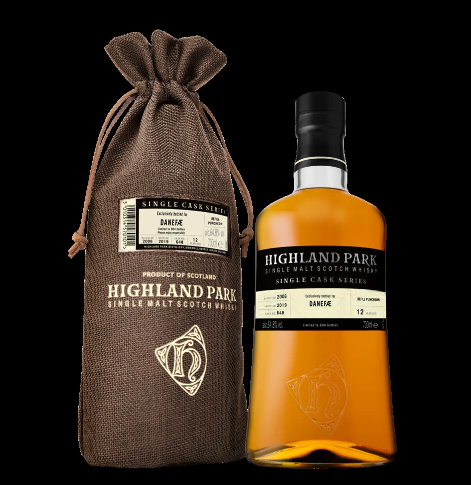 Brug for Rektangel annoncere Highland Park Danefæ Single Cask Whisky 70 cl. - 64,8% - MALT WHISKY - VIN  MED MERE .DK