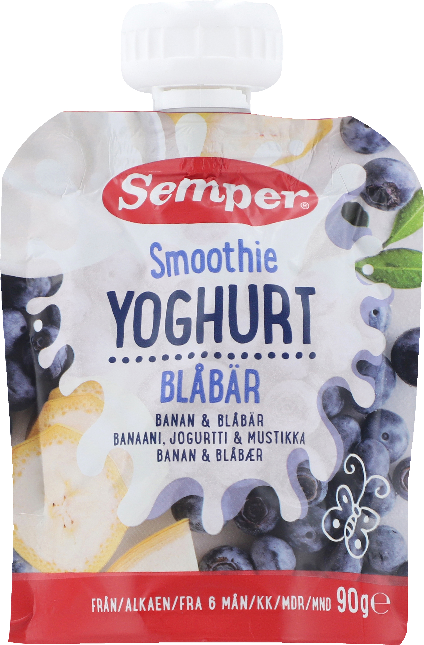 Semper Smoothie Yoghurt Banan & Blåbær 6 mdr. - SEMPER SMOOTHIE & FRUGTPURÉ  - VIN MED MERE .DK