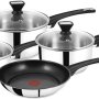 Tefal B125SA44 Jamie Oliver rustfrit st�l non-stick pan-s�t, 4-delt