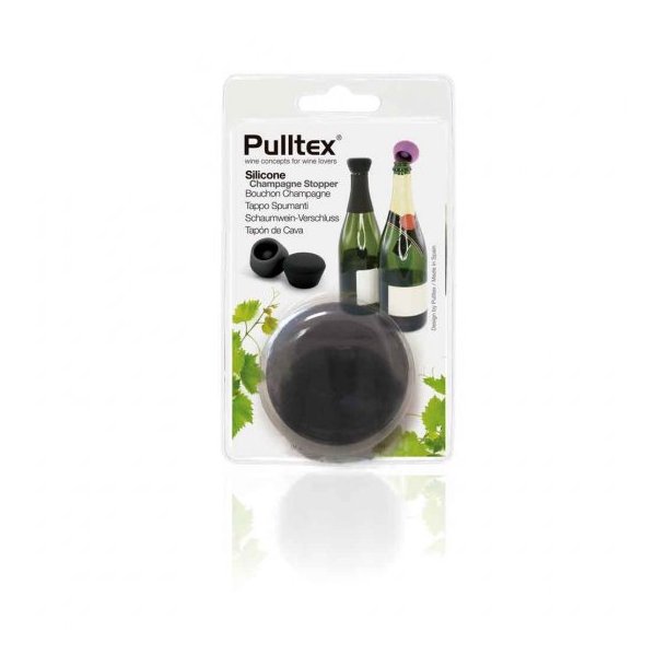 Pulltex - Blister - Champagnestopper - Silikone - Sort
