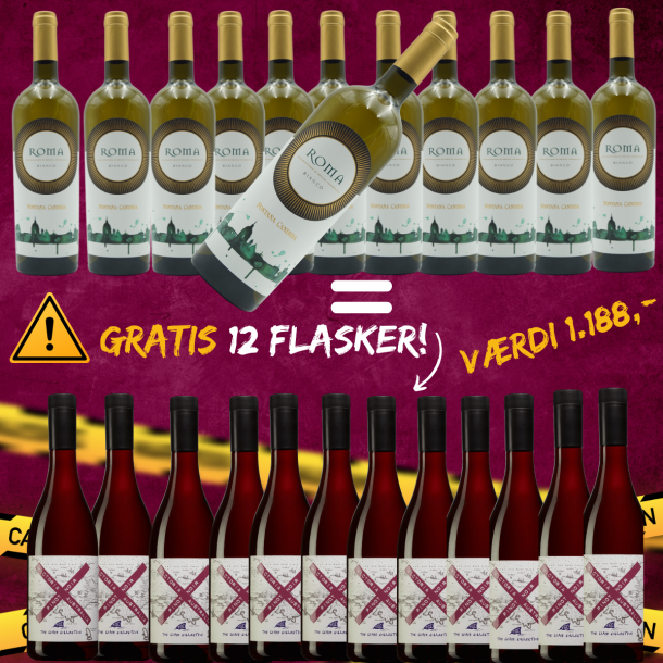 12 flasker + 12 GRATIS for KUN 999 KR- SPAR 1617 KR.