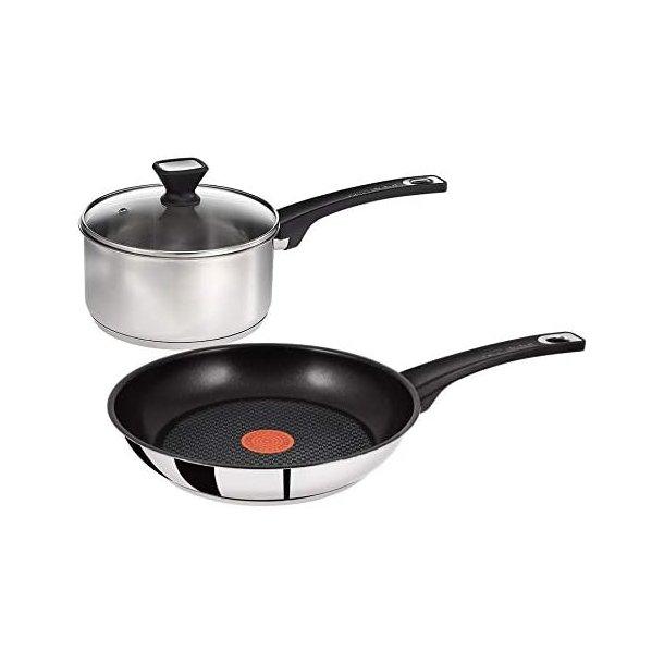 Tefal B125SA44 Jamie Oliver rustfrit st�l non-stick pan-s�t, 4-delt