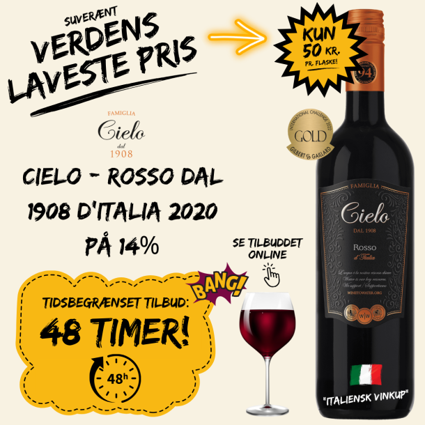 Cielo - Rosso Dal 1908 D'italia 2020 p 14% - 48 TIMERS TILBUD