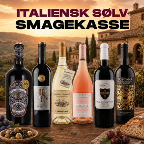 ITALIENSK SMAGEKASSE S�LV - 6 flasker KUN 499 KR.