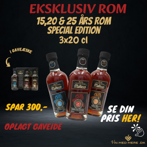 Malteco Rom Gaveske 3x20 cl.