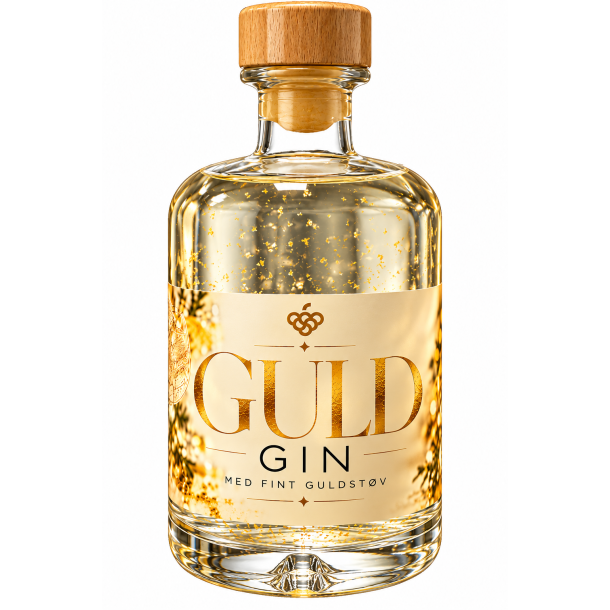 S�T EKSTRA GLIMMER P� JULEN - GIN med fint guldst�v 40% 50 cl.