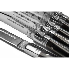 Laguiole knivsæt m. 6 knive i sort