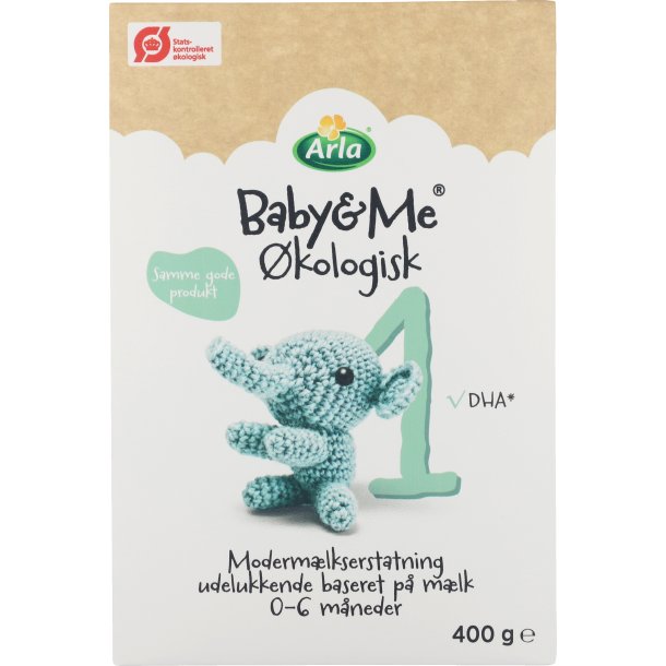 Arla Baby & Me 1 Økologisk Modermælkserstatning 0-6 mdr. 400 g.