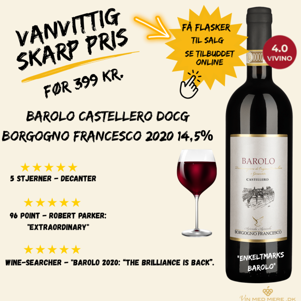 Enkeltmarks Barolo Castellero DOCG Borgogno Francesco 2020 14,5%