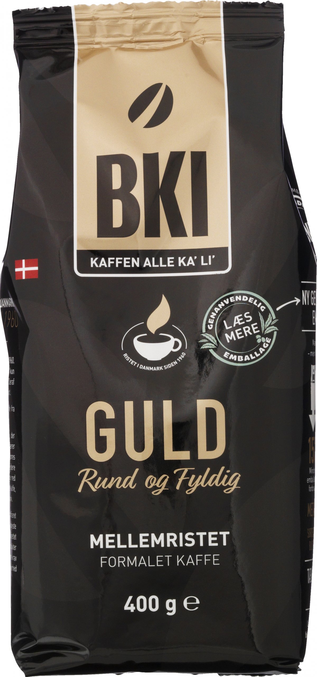 BKI Kaffe Guld Mellemristet Formalet 400 g. FORMALET KAFFE VIN MED