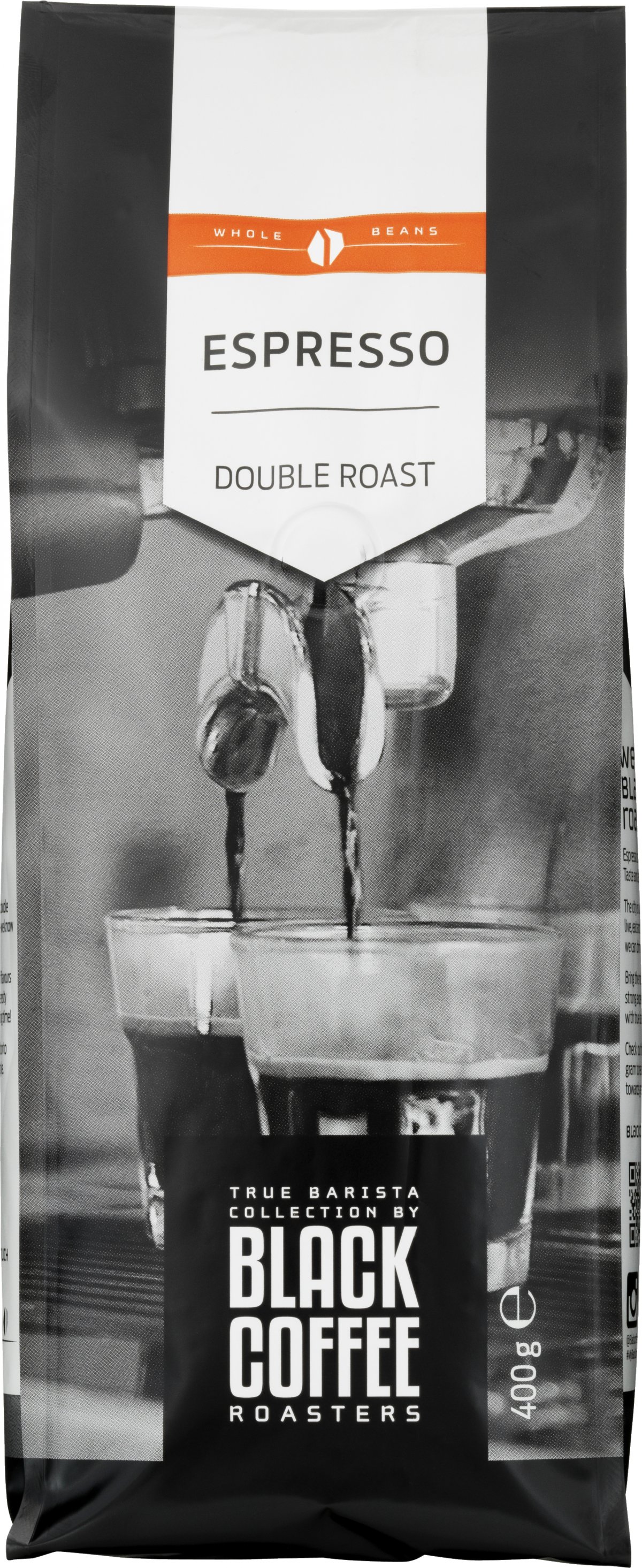 Black Coffee Roasters Espresso Double Roast Hele Bønner 400 g. HELE