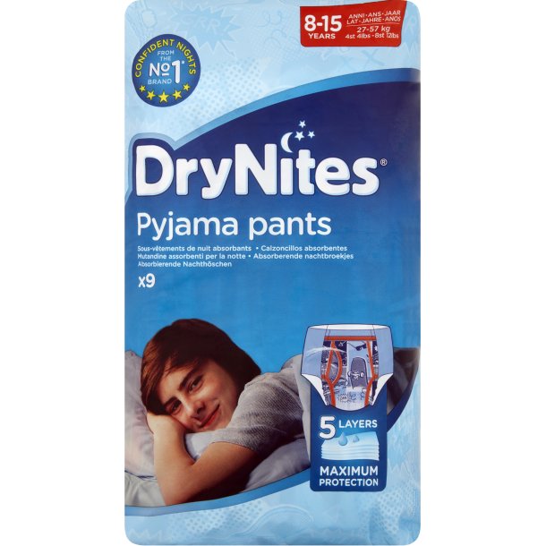 DryNites Natunderbukser Dreng 8-15 år 9 stk.