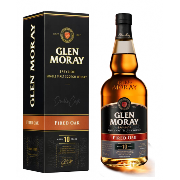 Glen Moray 10 Y.O. Fired Oak Whisky 70 cl. - 40%