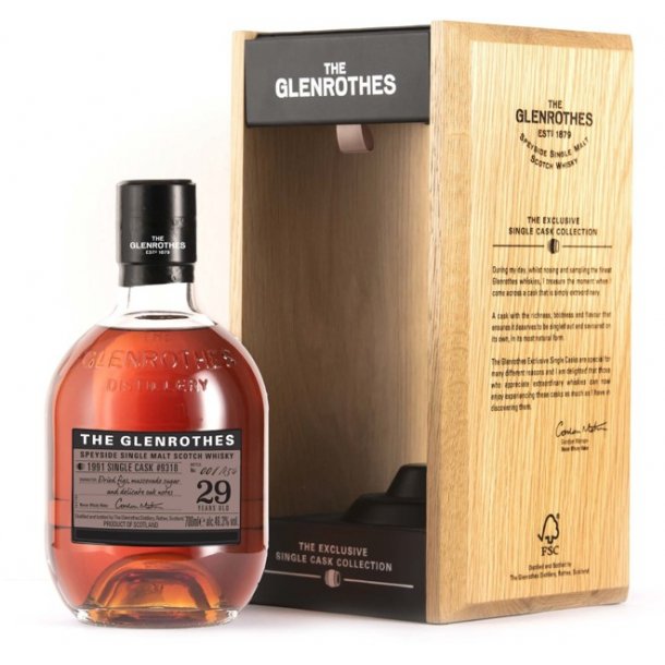 Glenrothes 29 Years Old Single Cask Whisky 1991 Batch 9318, 70 cl. - 46,3%