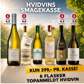Hvid Smagekasse - 6 flasker KUN 399 kr.