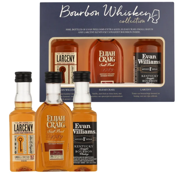 Heaven Hill Bourbon 3 x 5 cl. smagest 45,33%