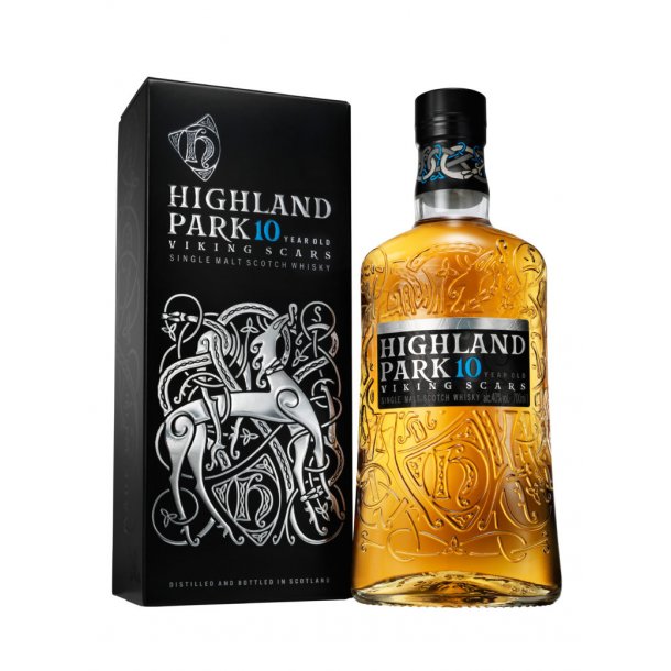 Highland Park 10 Years Old Viking Scars Single Orkney Island Malt Whisky 40% 70 cl.