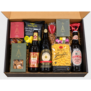 Julens l�kkerier med r�dvin, �l og snacks 499 kr.