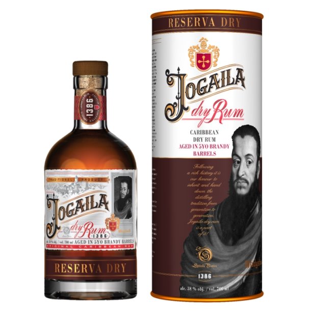 Jogaila Rum Reserva Dry 70 cl. i gaverr 38%