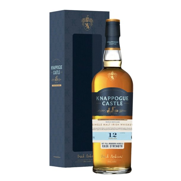 Knappogue Castle 12 Years Old Single Malt Irish Whiskey Cask Strength i gaveske 70 cl. - 54,5%