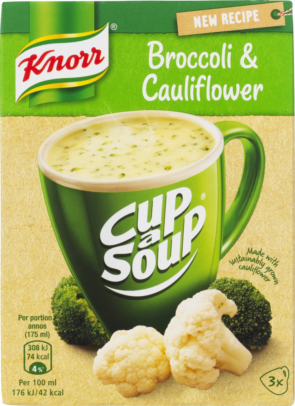 Knorr Cup a Soup Broccoli & Blomkålssuppe Pulver 3x15 g. SUPPE VIN