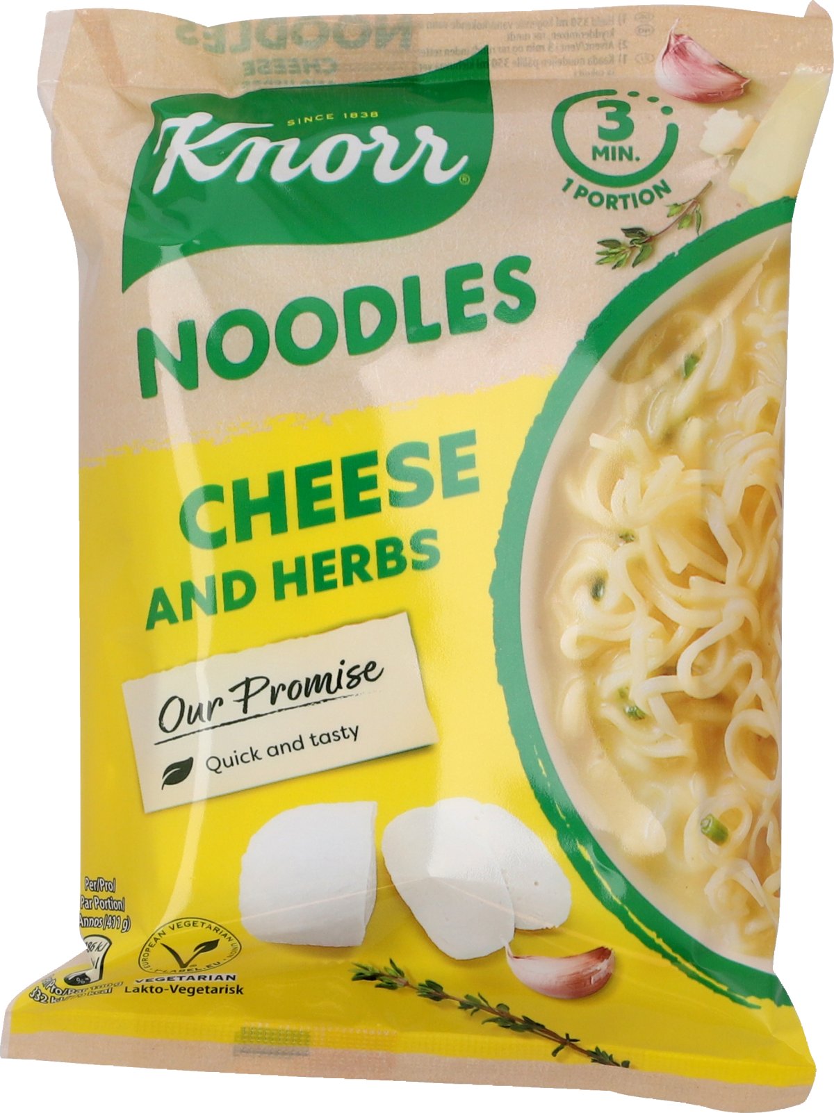 Knorr Noodles Cheese and Herbs 61 g. MIDDAGSRETTER VIN MED MERE .DK