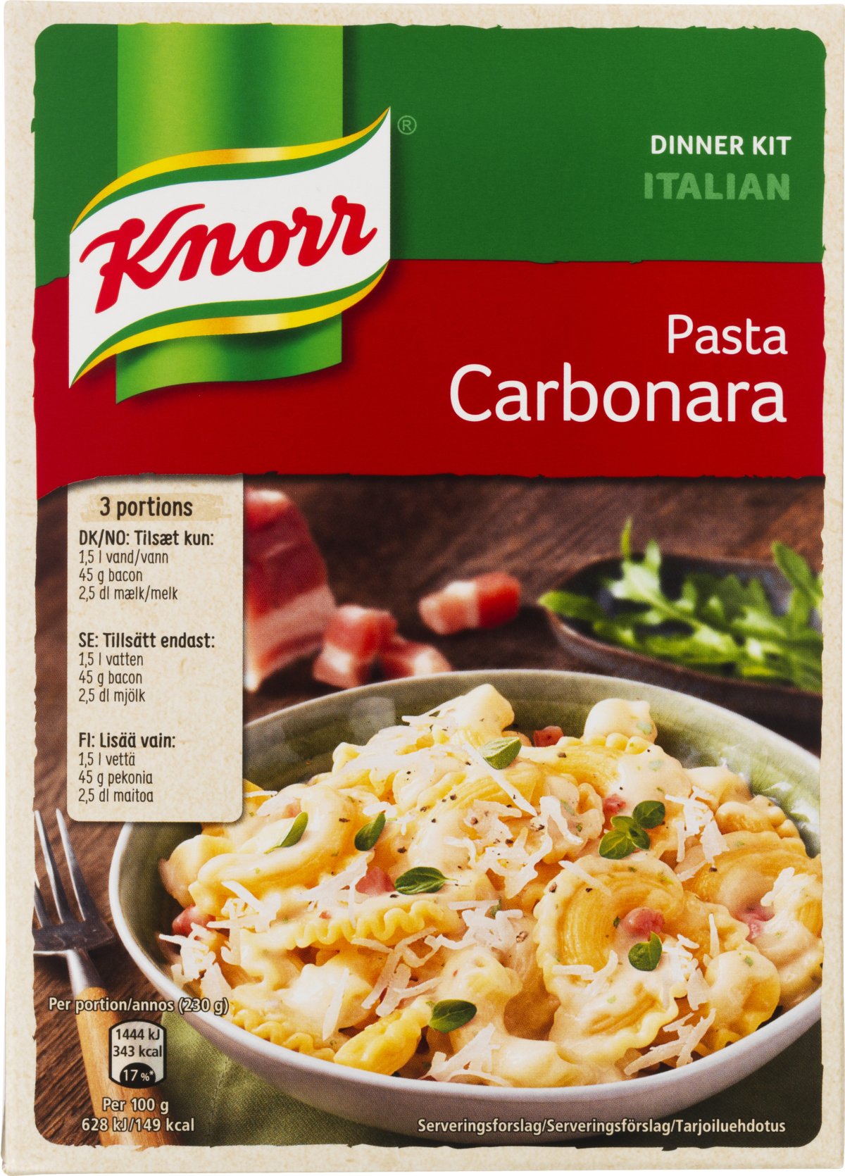 Knorr Dinner Kit Pasta Carbonara 203 g. - MIDDAGSRETTER - VIN MED MERE .DK
