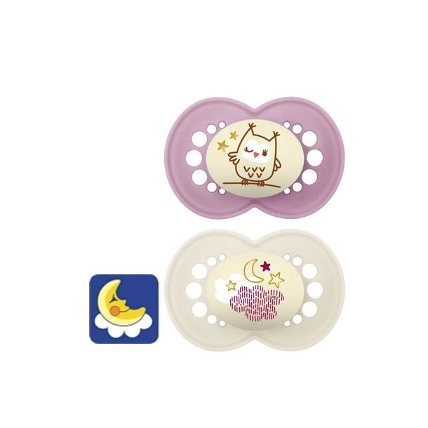 MAM Original Night Sutter Silikone 16-36 mdr. 2 stk. - Pige 