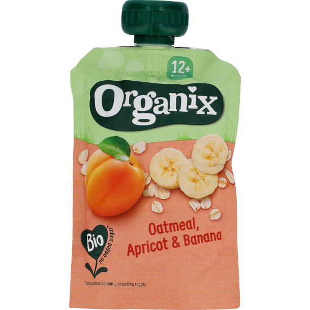 Organix Oatmeal, Apricot & Banana Øko Klemmepose 12 mdr.