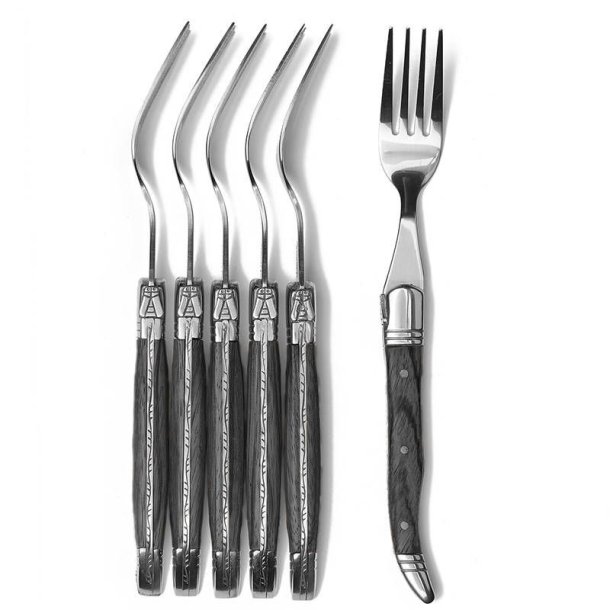 Laguiole gaffelst m. 6 stk. i sort