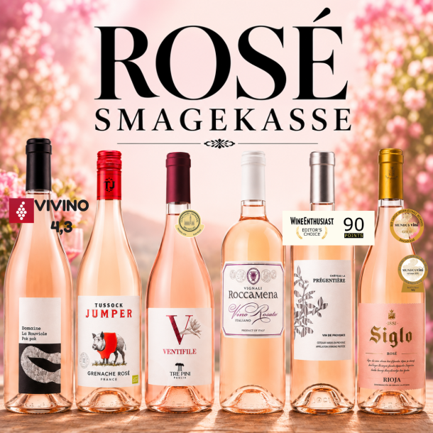 Ros� Smagekasse - 6 flasker KUN 399 kr.