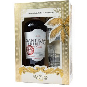 Ron Satisima Trinidad de Cuba 15 Aos 70 cl. med 2 glas i Gaveske