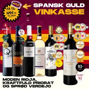 SPANSK SMAGEKASSE GULD - 6 flasker - KUN 1095 KR.