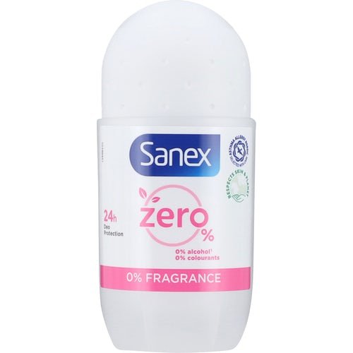 Sanex Zero Fragrance Free 24H Deodorant RollOn 50 ml. HUDPLEJE