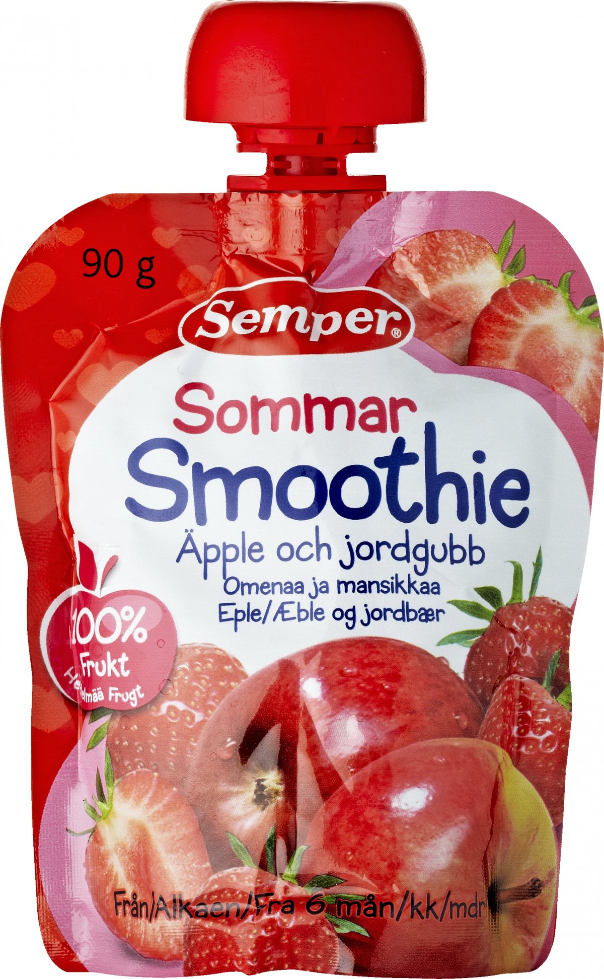 Semper Sommer Smoothie Æble & Jordbær 6 mdr. - SEMPER SMOOTHIE & FRUGTPURÉ  - VIN MED MERE .DK