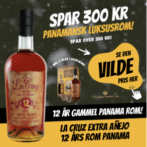 La Cruz Extra Aejo 12 rs Rom Panama inkl. 2 glas i gaveske