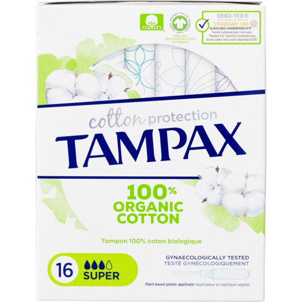 Tampax Tamponer Cotton Protection Super Indføringshylster 16 stk.