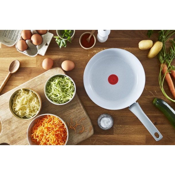 TEFAL Natural Chef Stegepandest White/Grey  24 cm &  28 cm. 