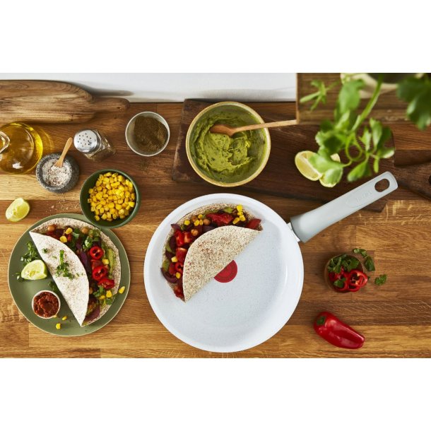 TEFAL Natural Chef Stegepandest White/Grey  24 cm &  28 cm. 