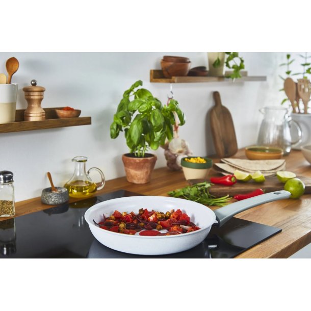 TEFAL Natural Chef Stegepandest White/Grey  24 cm &  28 cm. 
