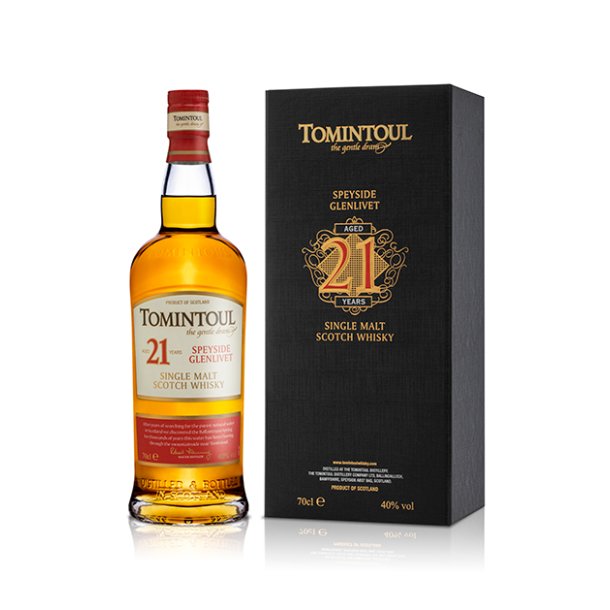Tomintoul 21 Years Old Speyside Glenlivet Single Malt Scotch Whisky i gaveske 70 cl. - 40%