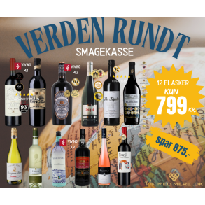 Verden Rundt Vinkasse - 12 flasker for KUN 799 kr.