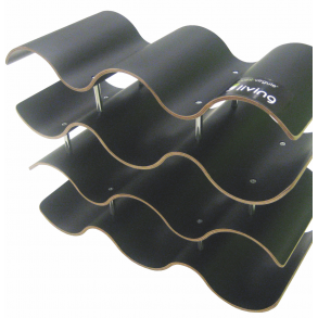 Bølge vinreol m/ 4 rum fra Point Virgule - 10 flasker - sort 