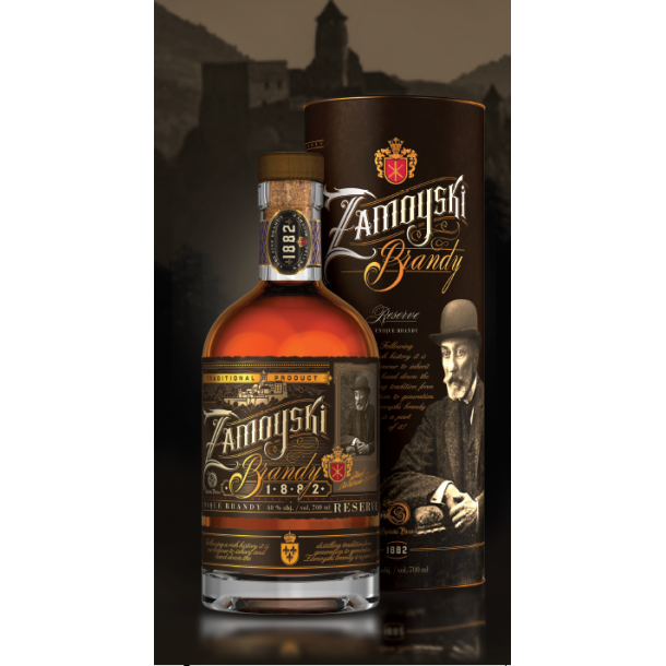Zamoyski Brandy i Tube 70 cl. - 40%