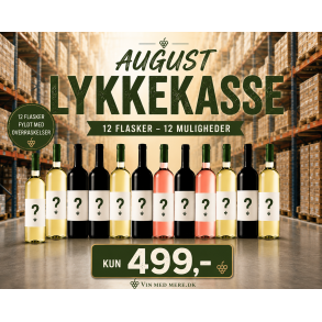 AUGUST LYKKEKASSE  - 12 flasker KUN 499 kr. 